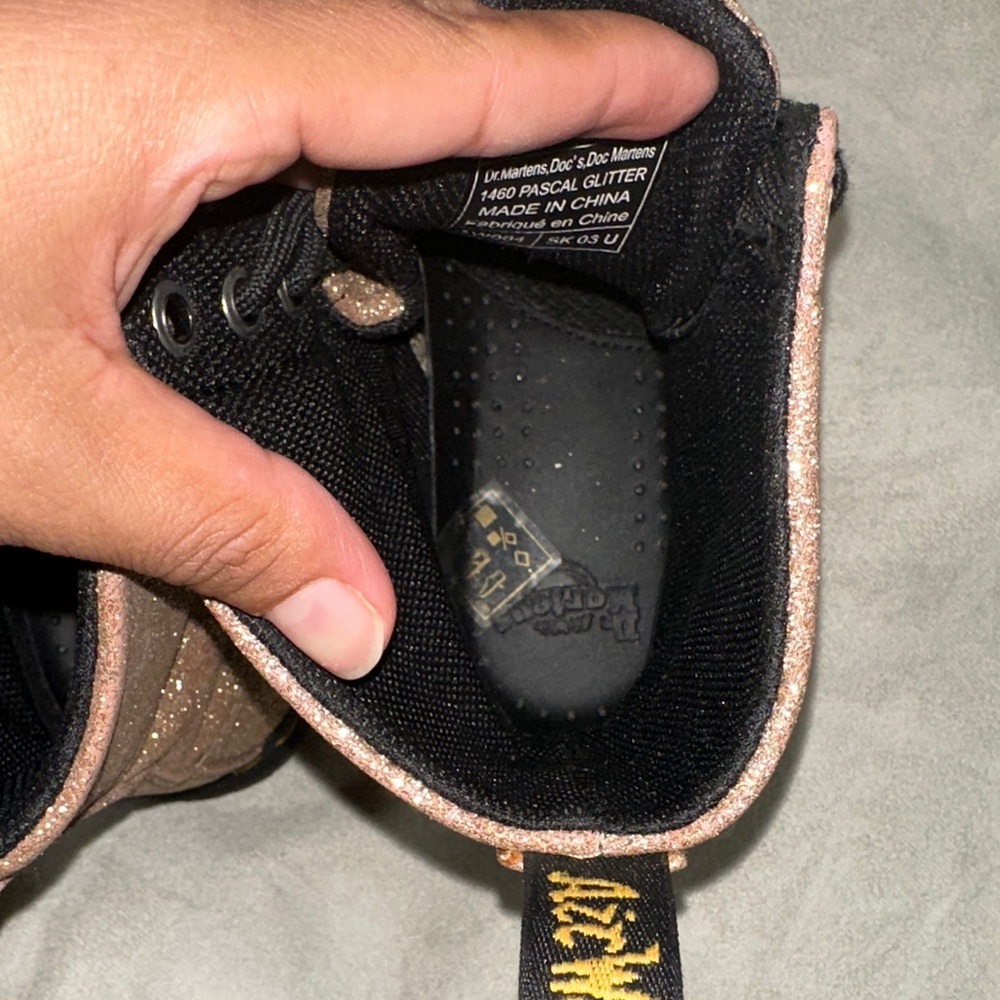 Dr. Martens 1460 Pascal Glitter Gold Combat Boots Us7 - Picture 9 of 16